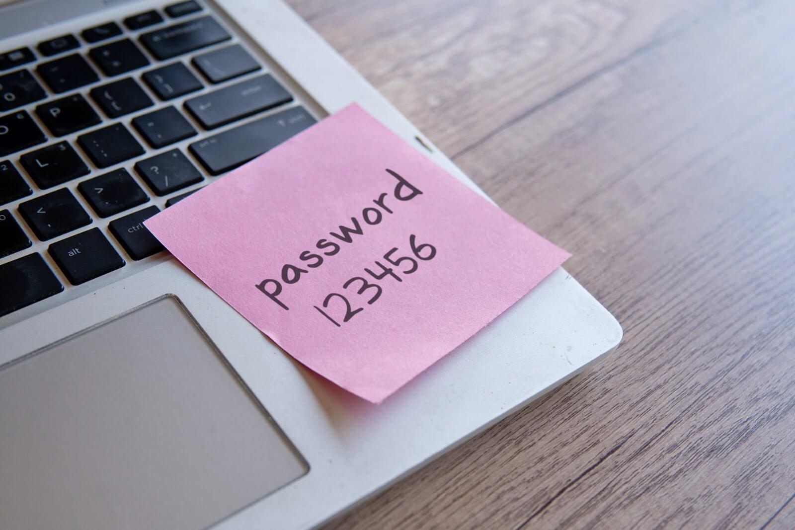 keyboard with sticky notes